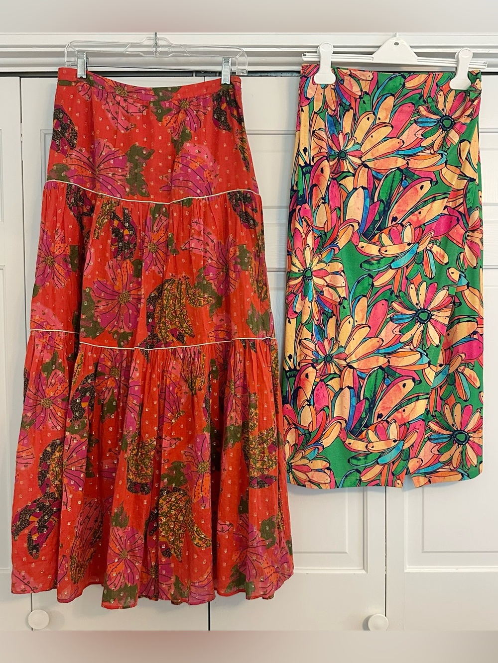 2 Farm Rio Skirts Sz S Midi / Maxi Banana Bananica